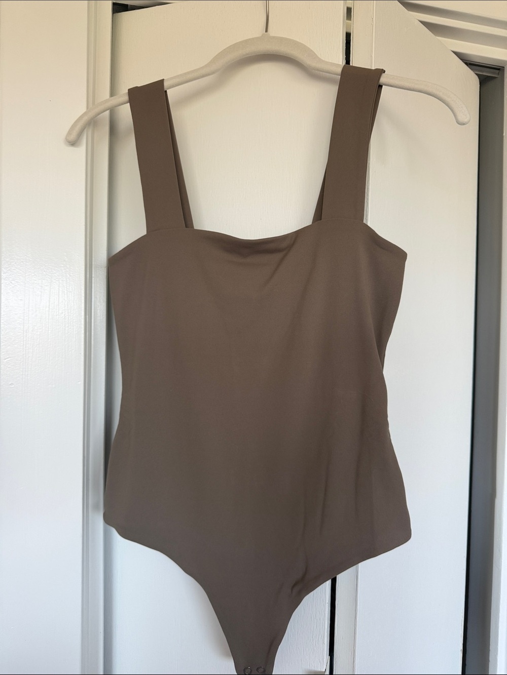 nuuds Taupe Square-Neck Bodysuit